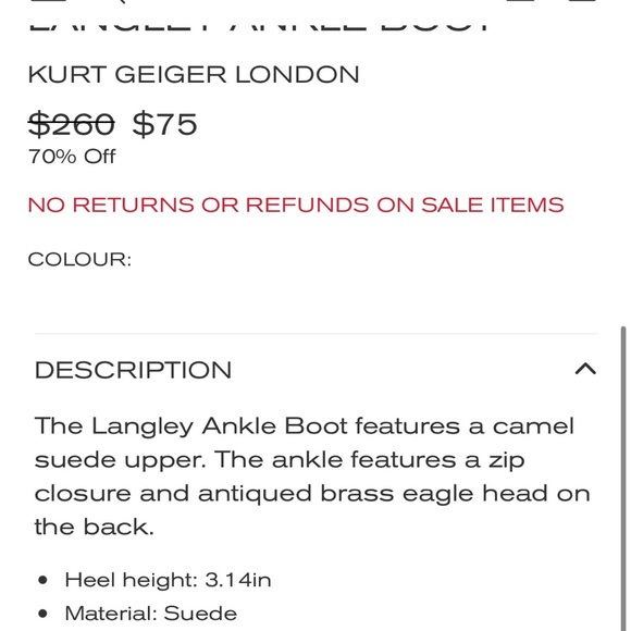 BRAND NEW - Kurt Geiger - Suede Camel Langley ankle boots - Picture 10 of 10